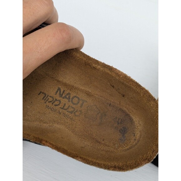 Naot Womens Hawaii Slide Sandals Silver Leather Rhinestone Wedge Slip On 9 EUR40 - Picture 5 of 7